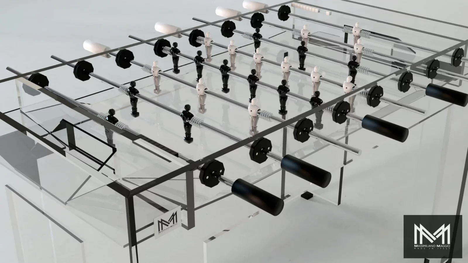Foosball Crystal Modern Massimiliano Maggio Acrylic detail Foosball Crystal Modern Massimiliano Maggio Acrylic detail