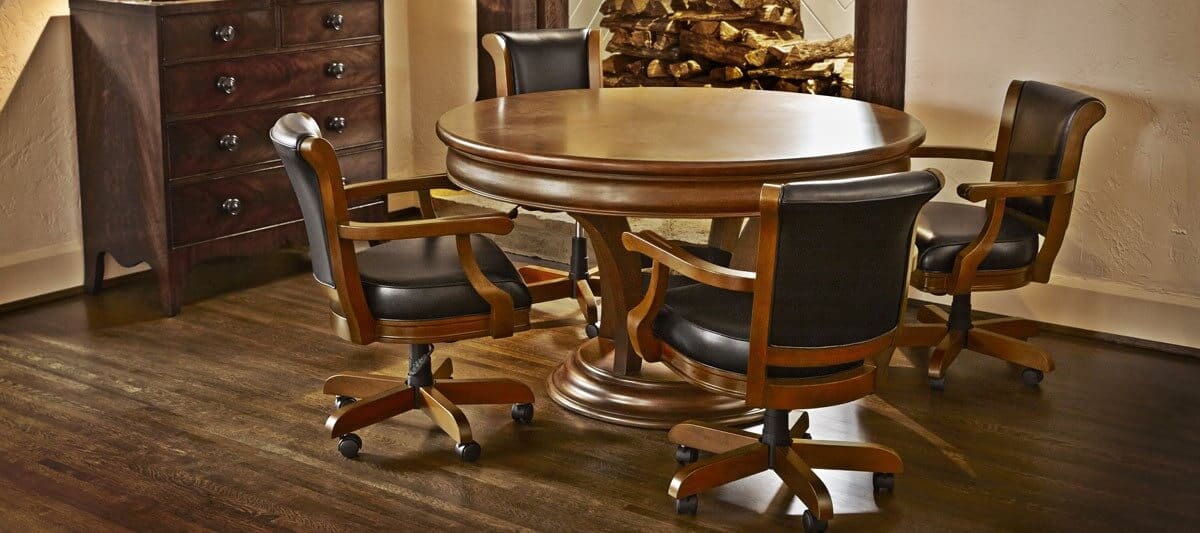 Centennial Game Table Espresso with reversible game top lifestyle
