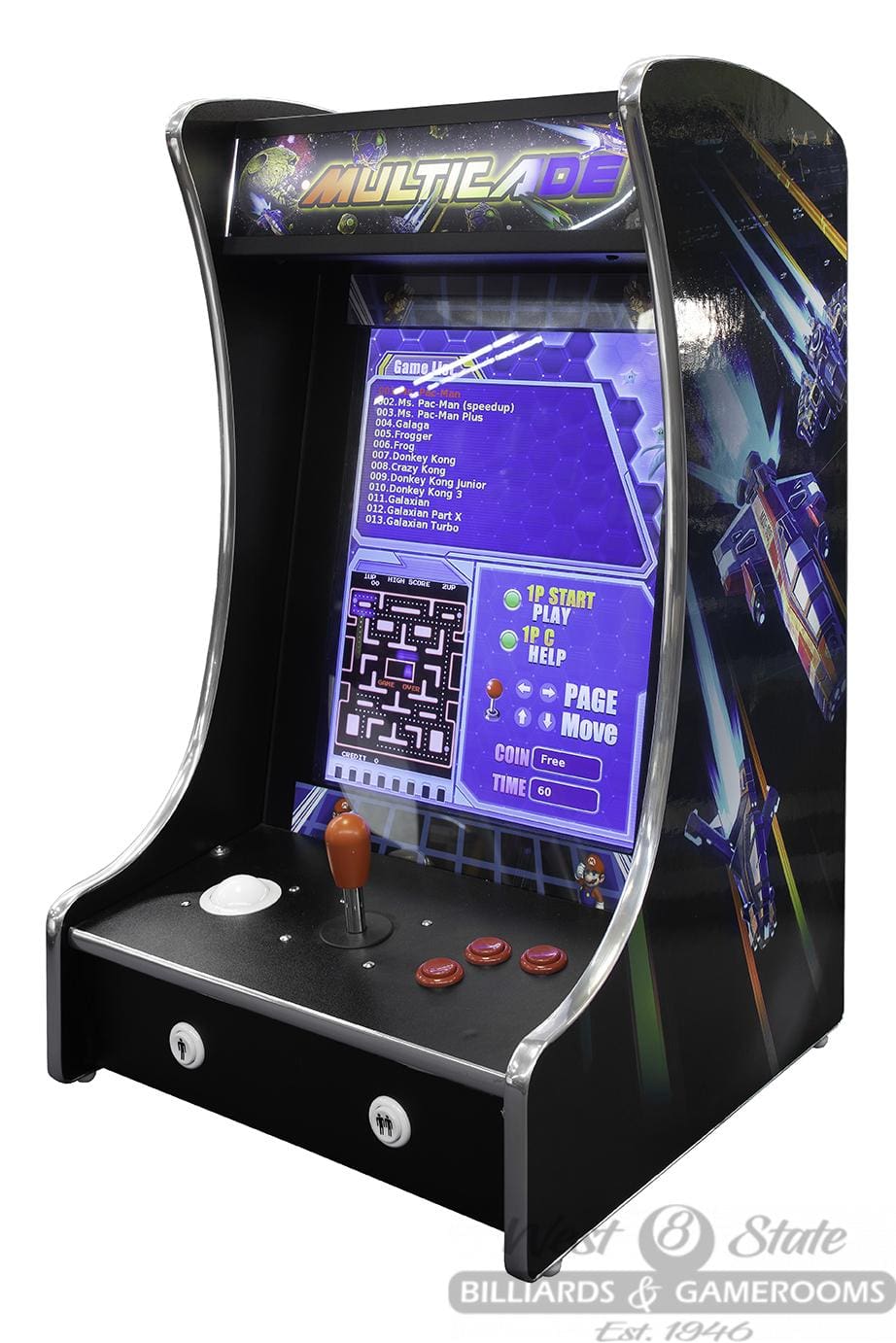 Pacman Arcade Multi Game With Built in Fridge! Plays 60 to 400 Games! For  Sale | Billiards N More