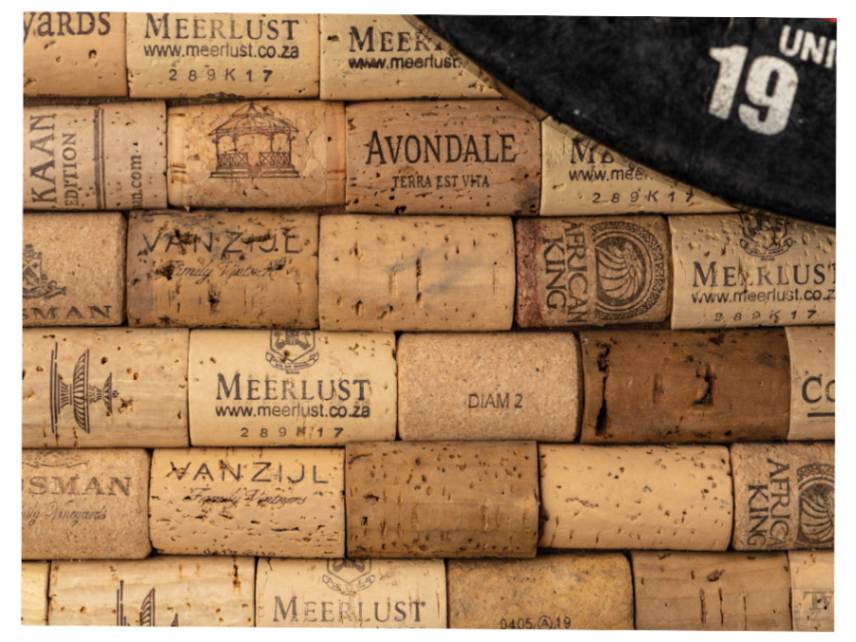 Close up of Wine cork backboard