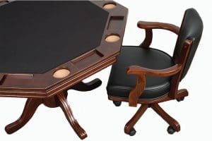Octagonal Poker table and chair in Espressso comp