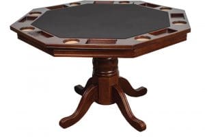Octagonal Poker table in Espressso comp